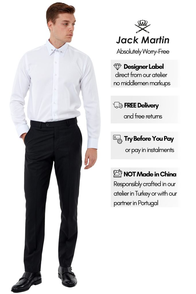 ADAM - White Oxford Pin Collar Shirt - Jack Martin