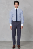 THOMAS - Royal Blue Striped Penny Collar Shirt - Jack Martin