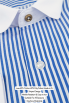THOMAS - Royal Blue Striped Penny Collar Shirt - Jack Martin