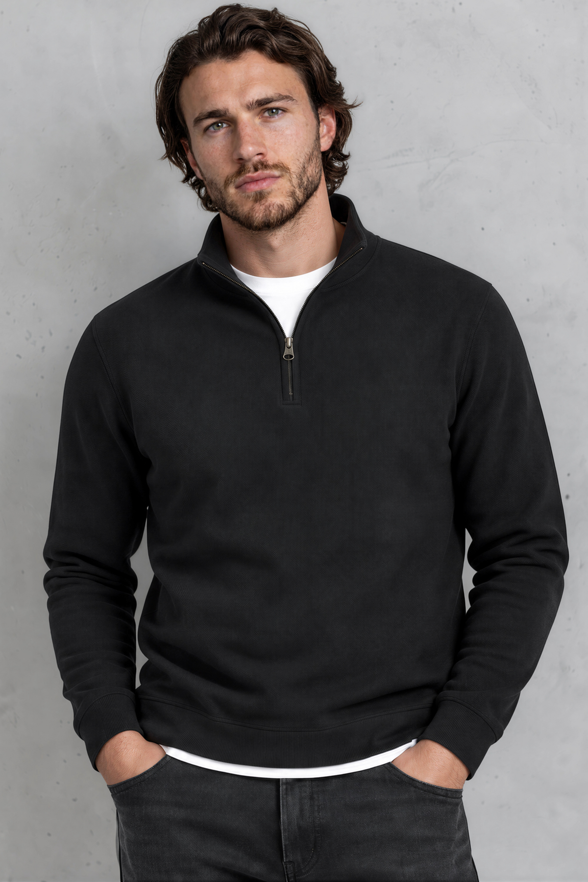 Black Piqué Quarter-Zip - Jack Martin