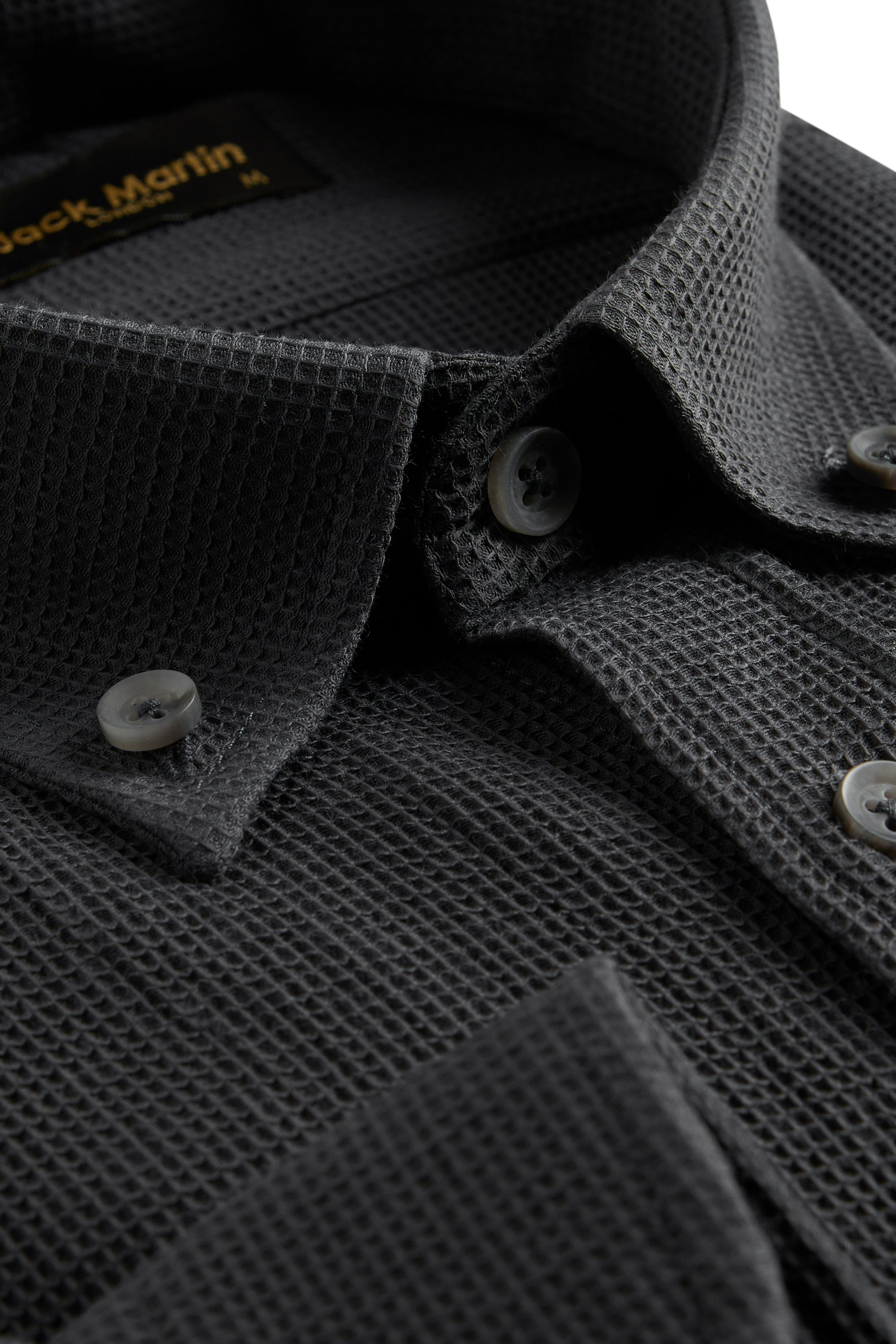 NOAH - Grey Waffle Button Down Casual Shirt - Jack Martin