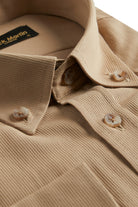 LIAM - Tan Dobby Stripe Button Down Casual Shirt - Jack Martin