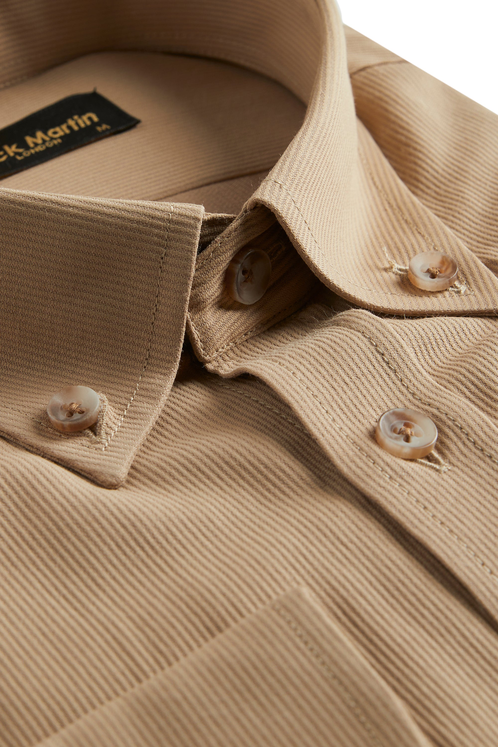 LIAM - Tan Dobby Stripe Button Down Casual Shirt - Jack Martin