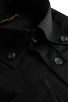 LIAM - Black Dobby Stripe Button Down Casual Shirt - Jack Martin