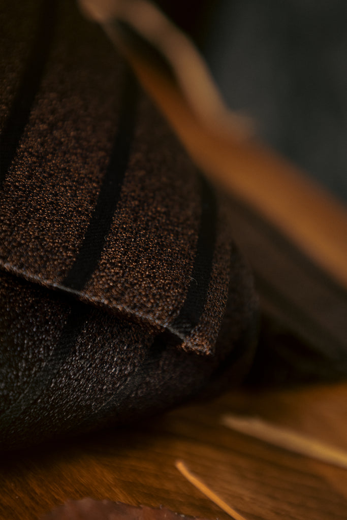 Tie & Hanky Set: Bronze Brown Stripe Tie & Hanky - Jack Martin