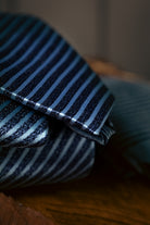 Tie & Hanky Set: Navy & Blue Stripe Tie & Hanky - Jack Martin