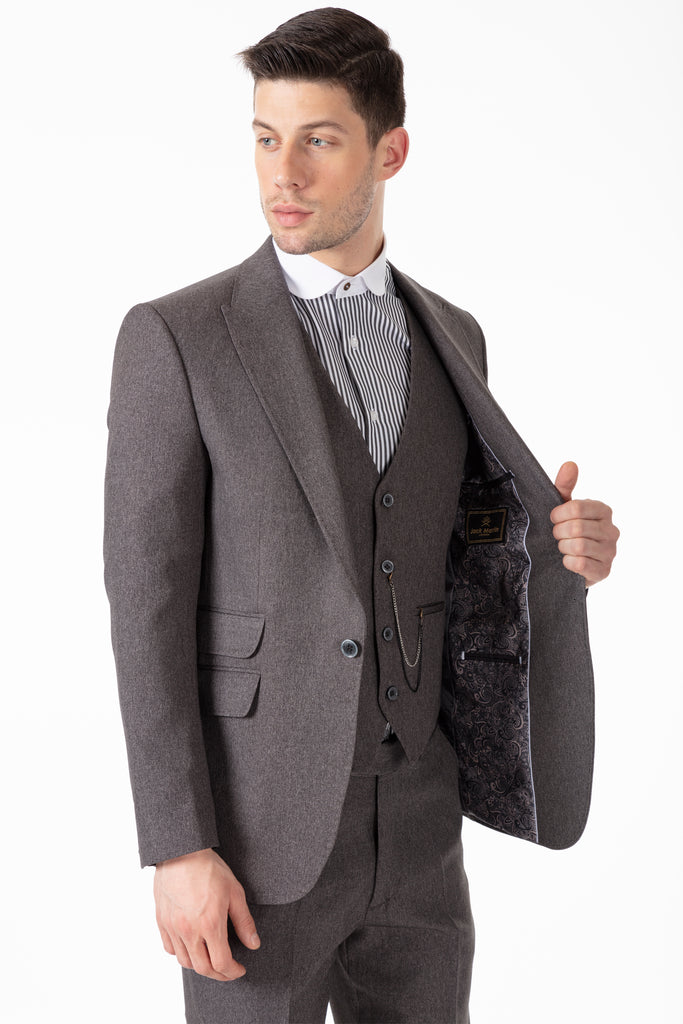 TOMMY - Peaky Blinders Style - Grey Tweed Blazer - Jack Martin Menswear