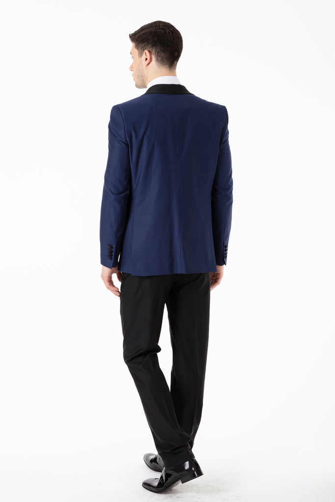 Midnight Blue Plain Dinner / Tuxedo Jacket with Shawl Lapel - Jack Martin Menswear