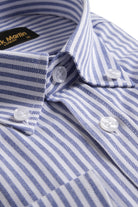 DAVID - Navy Striped Oxford Button Down Casual Shirt - Jack Martin