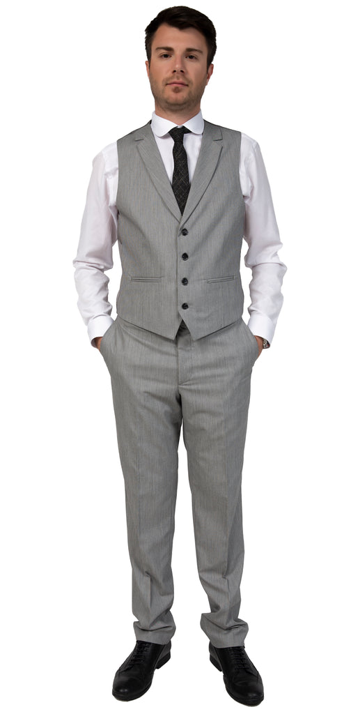 Grey & Black Textured Semi Slim Fit Suit Trousers (PERCY) - Jack Martin Menswear