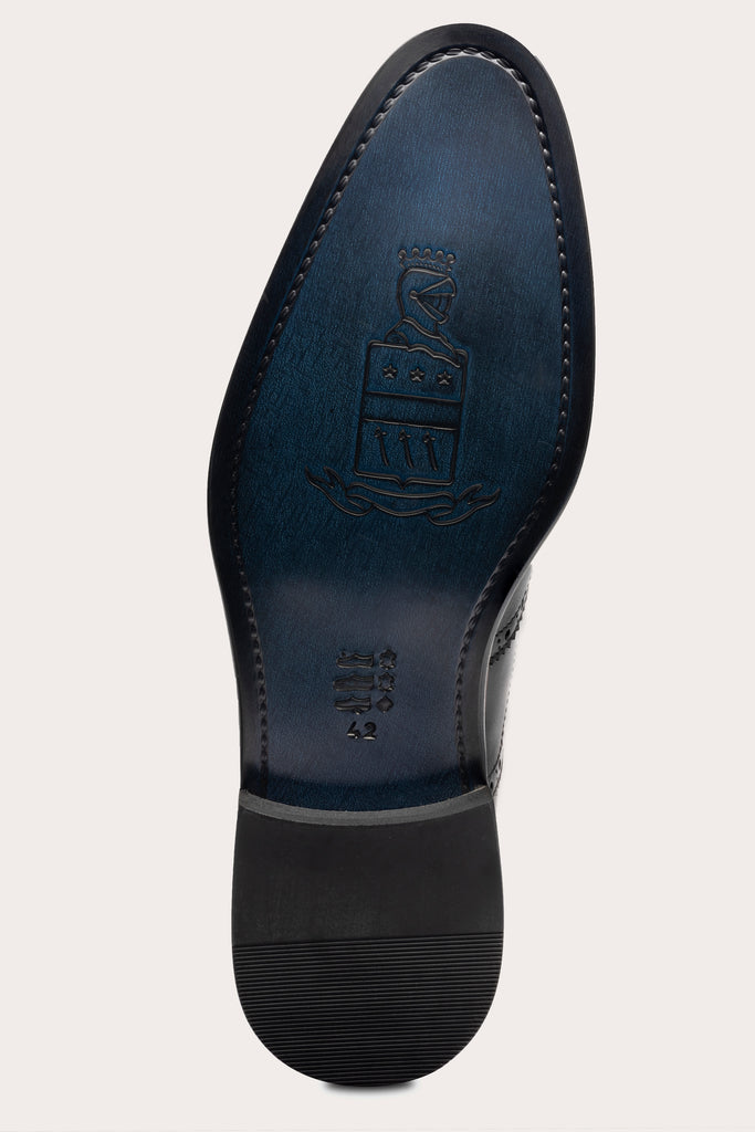 CHARLES - Black Handmade Leather Brogue Oxford Shoes - Jack Martin