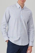 DAVID - Navy Check Oxford Button Down Casual Shirt - Jack Martin