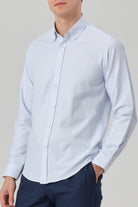 DAVID - Blue Check Oxford Button Down Casual Shirt - Jack Martin