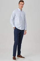 DAVID - Blue Check Oxford Button Down Casual Shirt - Jack Martin