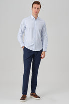 DAVID - Blue Check Oxford Button Down Casual Shirt - Jack Martin