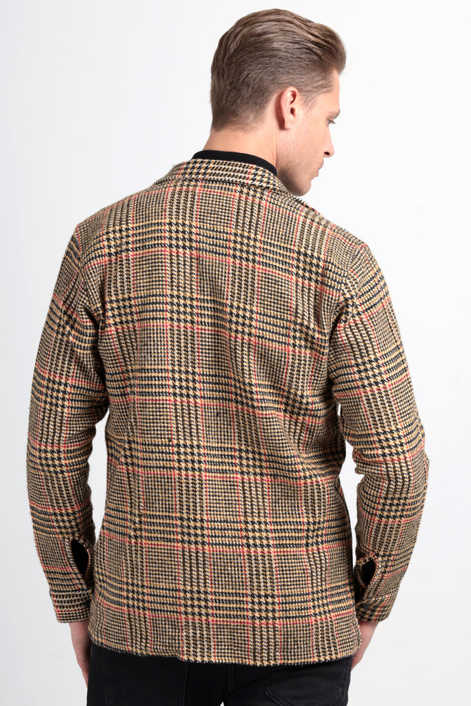 Freddie - Tan Glen Check Overshirt - Jack Martin