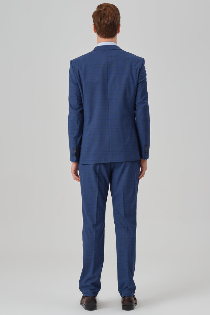HENRY - Blue Glen Check 3 Piece Suit - Jack Martin Menswear