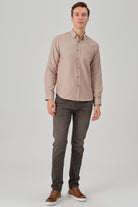 HUGO - Brown Oxford Button Down Casual Shirt - Jack Martin