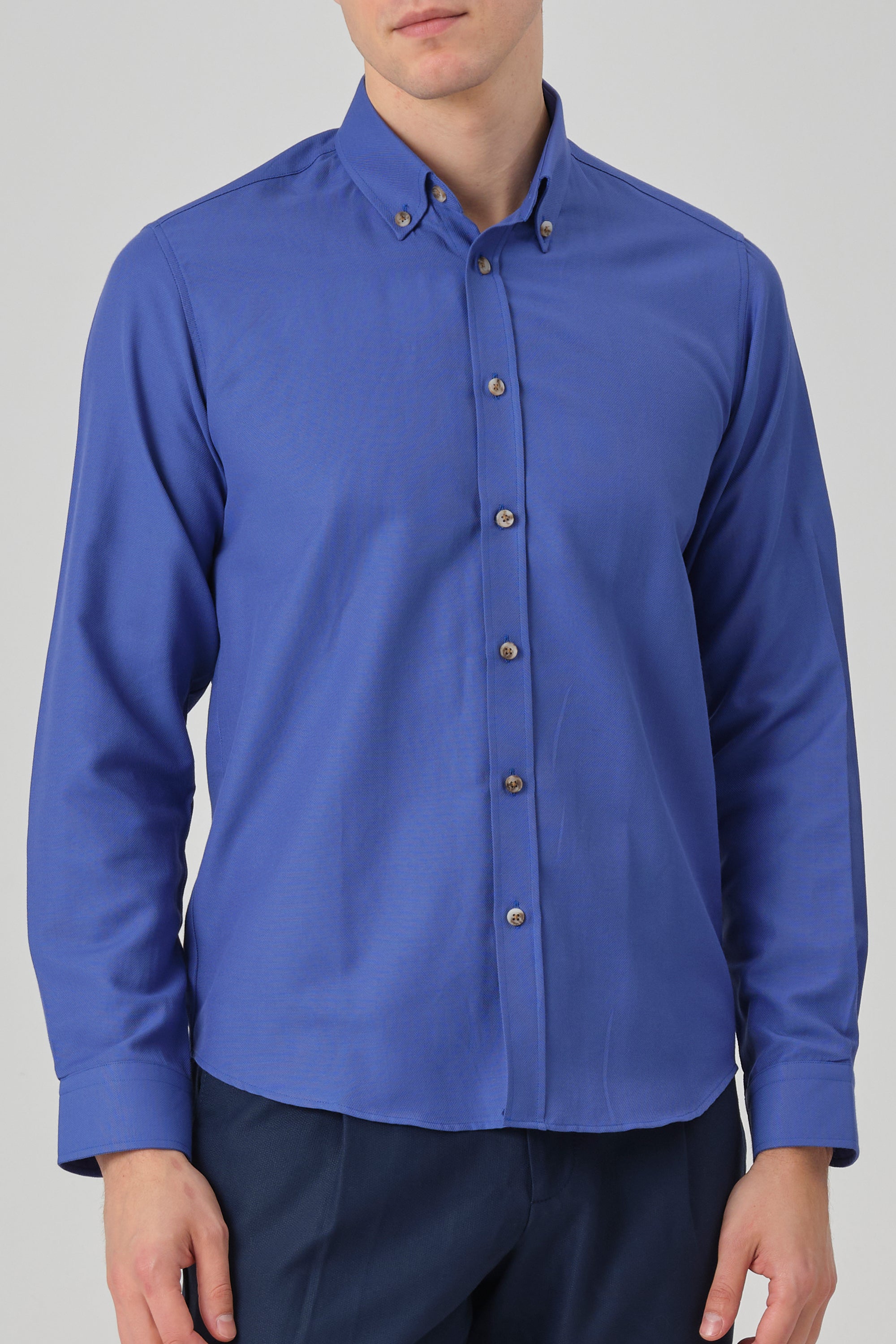 HUGO - Dark Blue Oxford Button Down Casual Shirt - Jack Martin