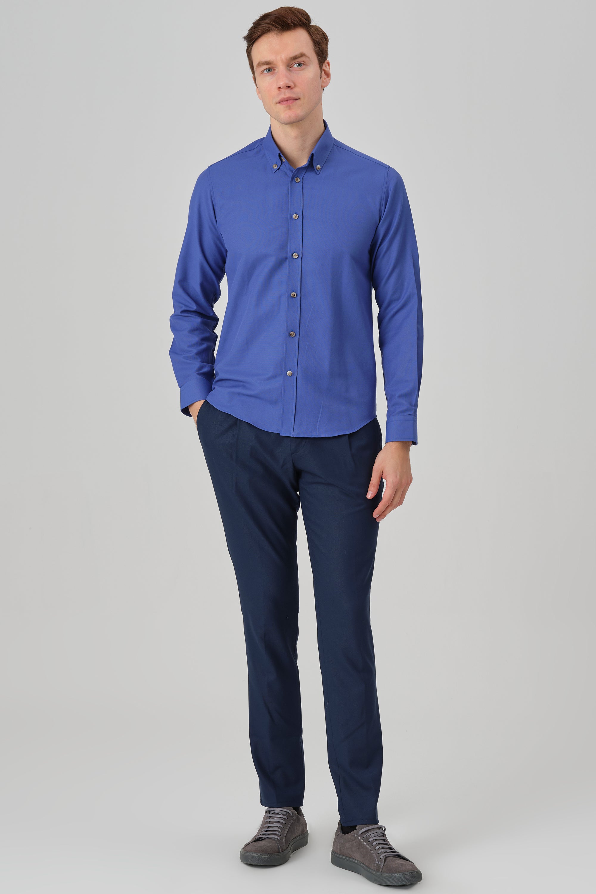 HUGO - Dark Blue Oxford Button Down Casual Shirt - Jack Martin
