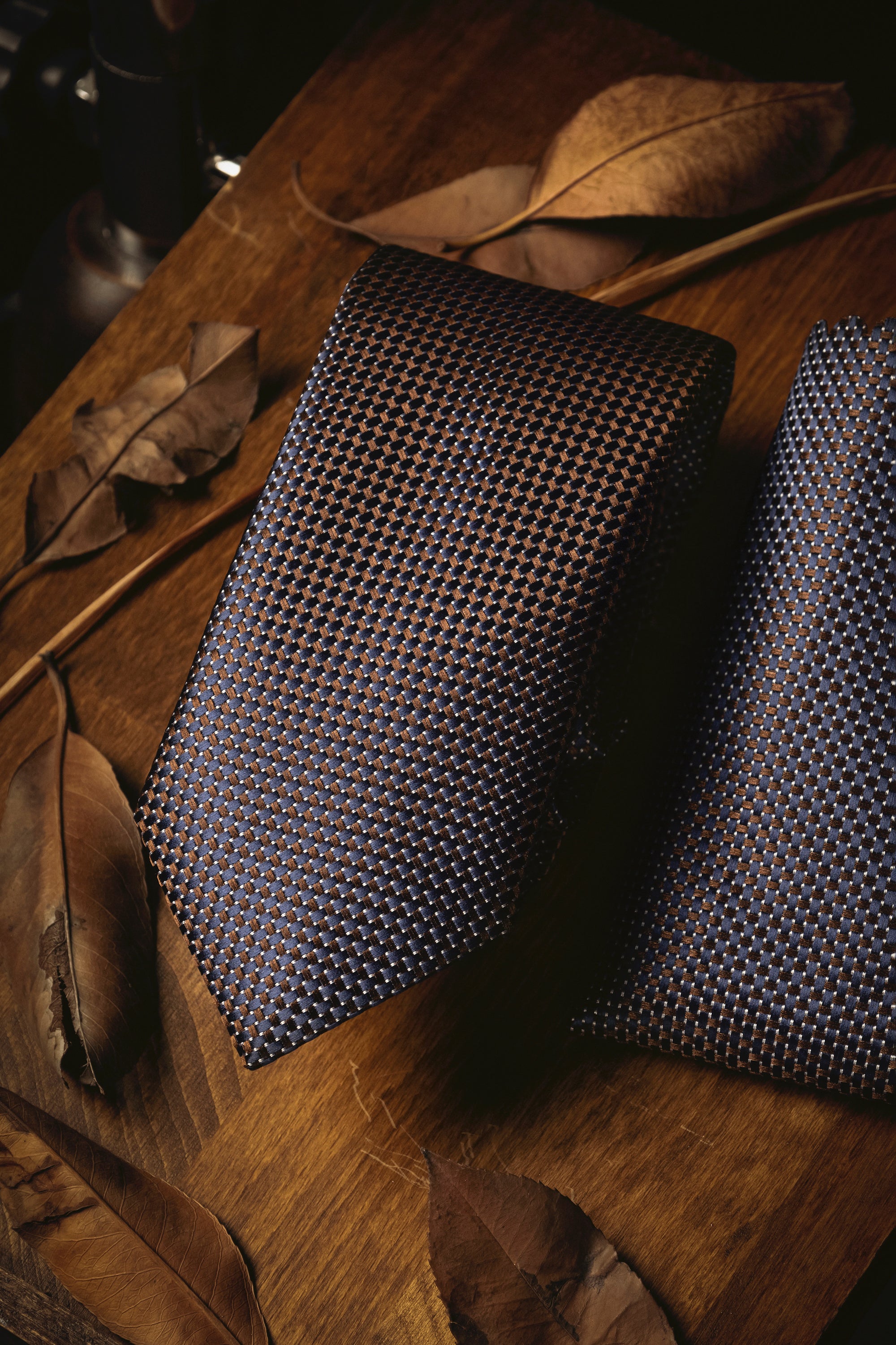 Tie & Hanky Set: Brown Dotted Tie & Hanky - Jack Martin