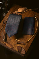 Tie & Hanky Set: Navy Dotted Tie & Hanky - Jack Martin