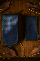 Tie & Hanky Set: Blue Textured Tie & Hanky - Jack Martin