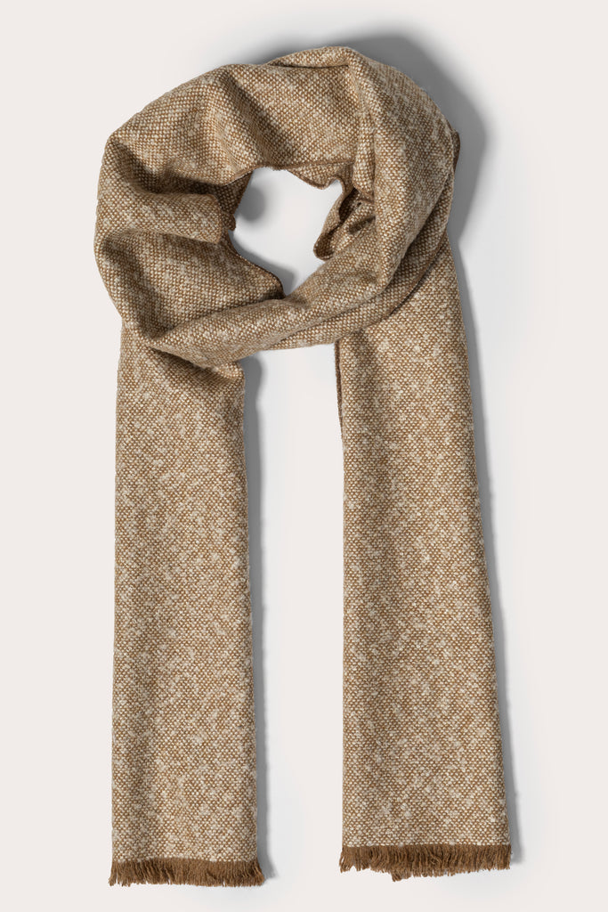 Cream Wool Tweed Scarf - Jack Martin Menswear