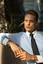 LUKE - Blue Subtle Stripe Pin Collar Shirt - Jack Martin
