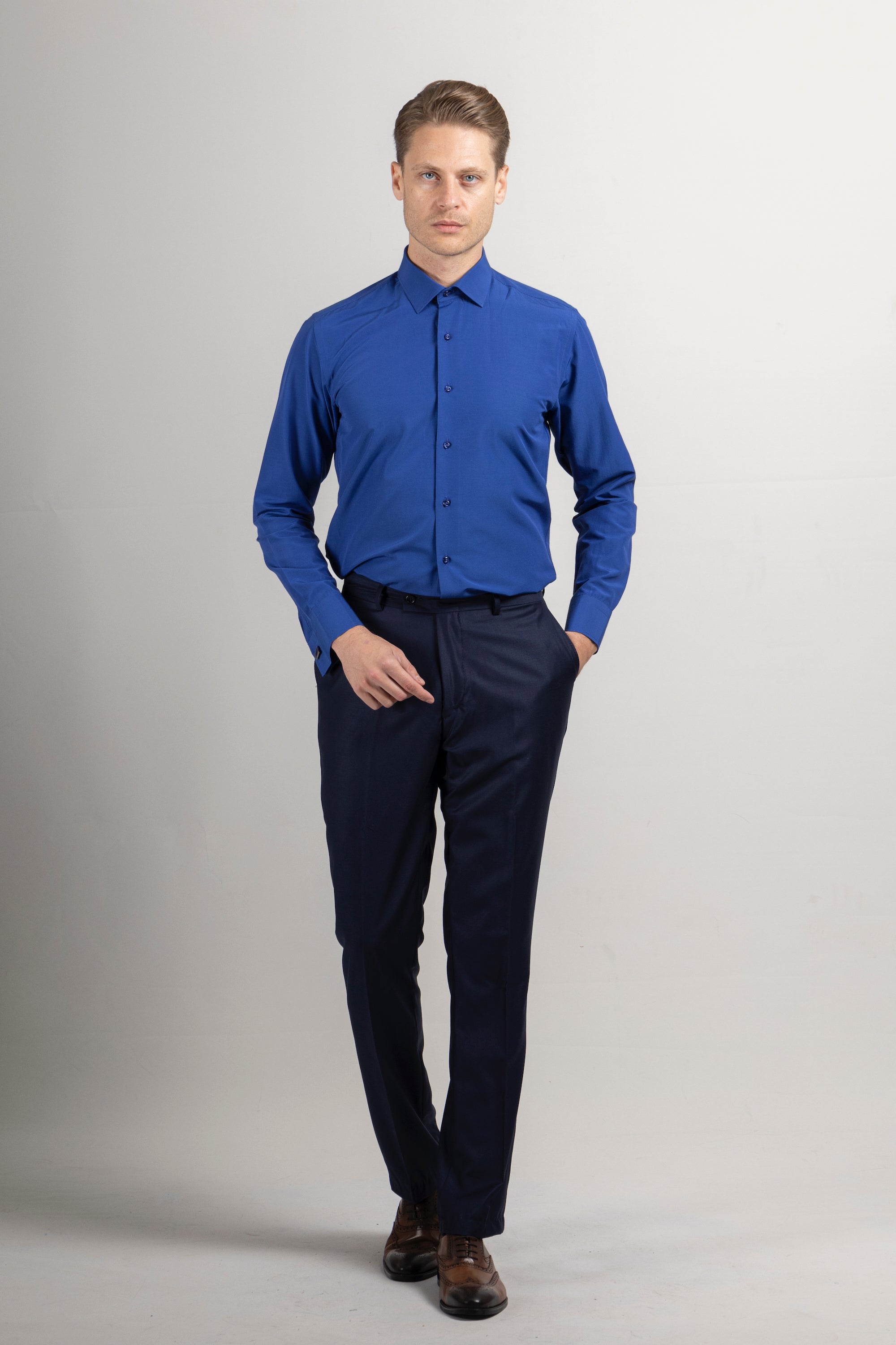 GEORGE - Royal Blue Formal Slim Fit Shirt with Cufflinks GEORGE - Royal Blue Formal Slim Fit Shirt with Cufflinks