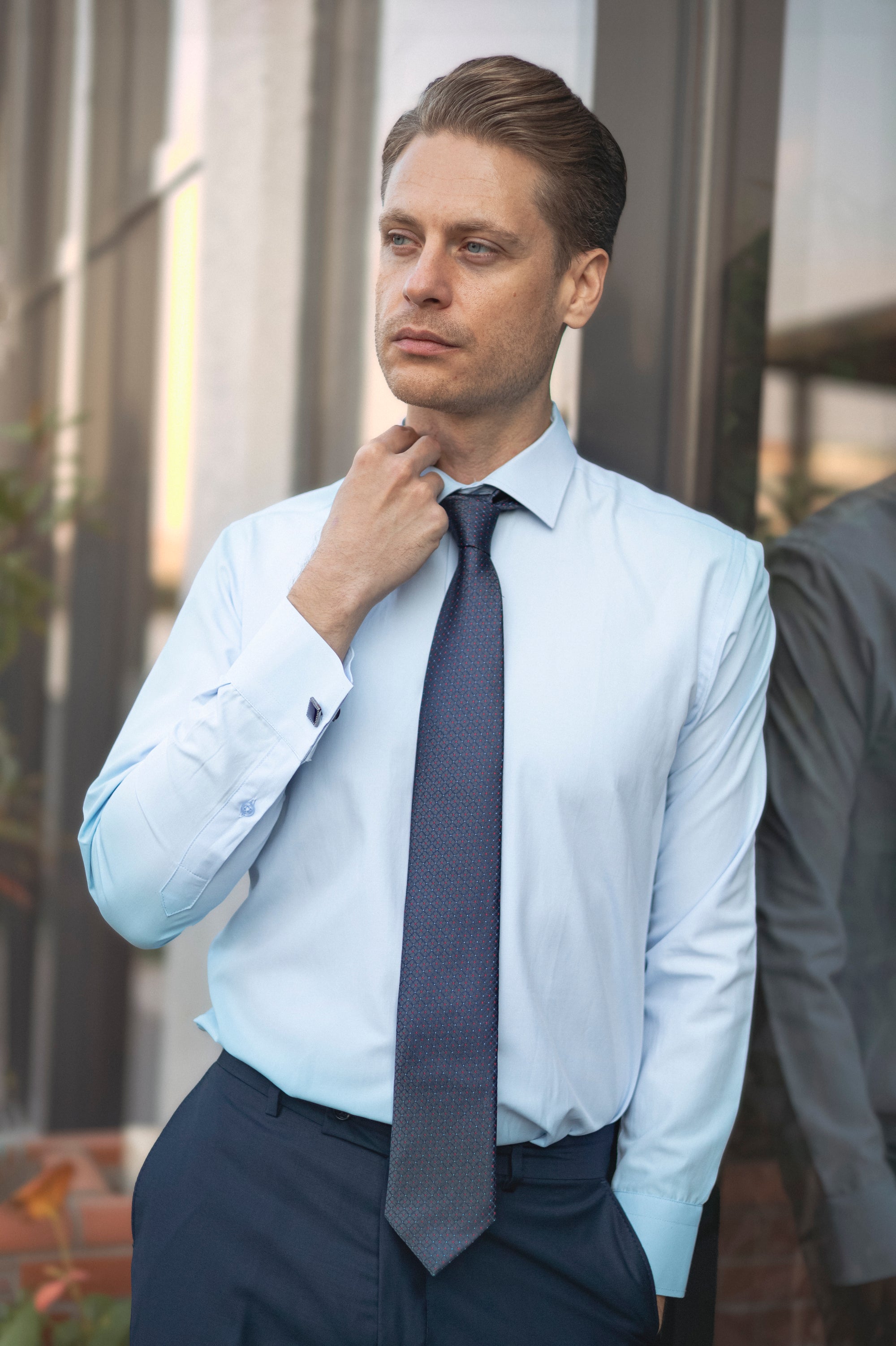 GEORGE - Blue Formal Slim Fit Shirt with Cufflinks GEORGE - Blue Formal Slim Fit Shirt with Cufflinks