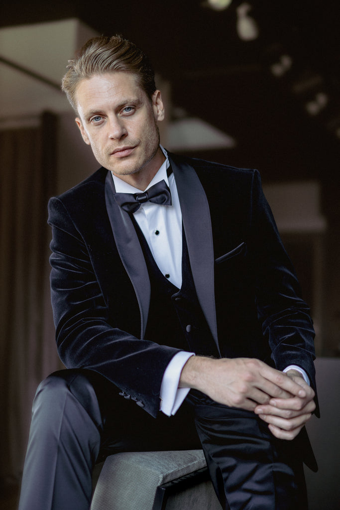 GABRIEL - Black Velvet 3 Piece Suit & Tuxedo - Jack Martin