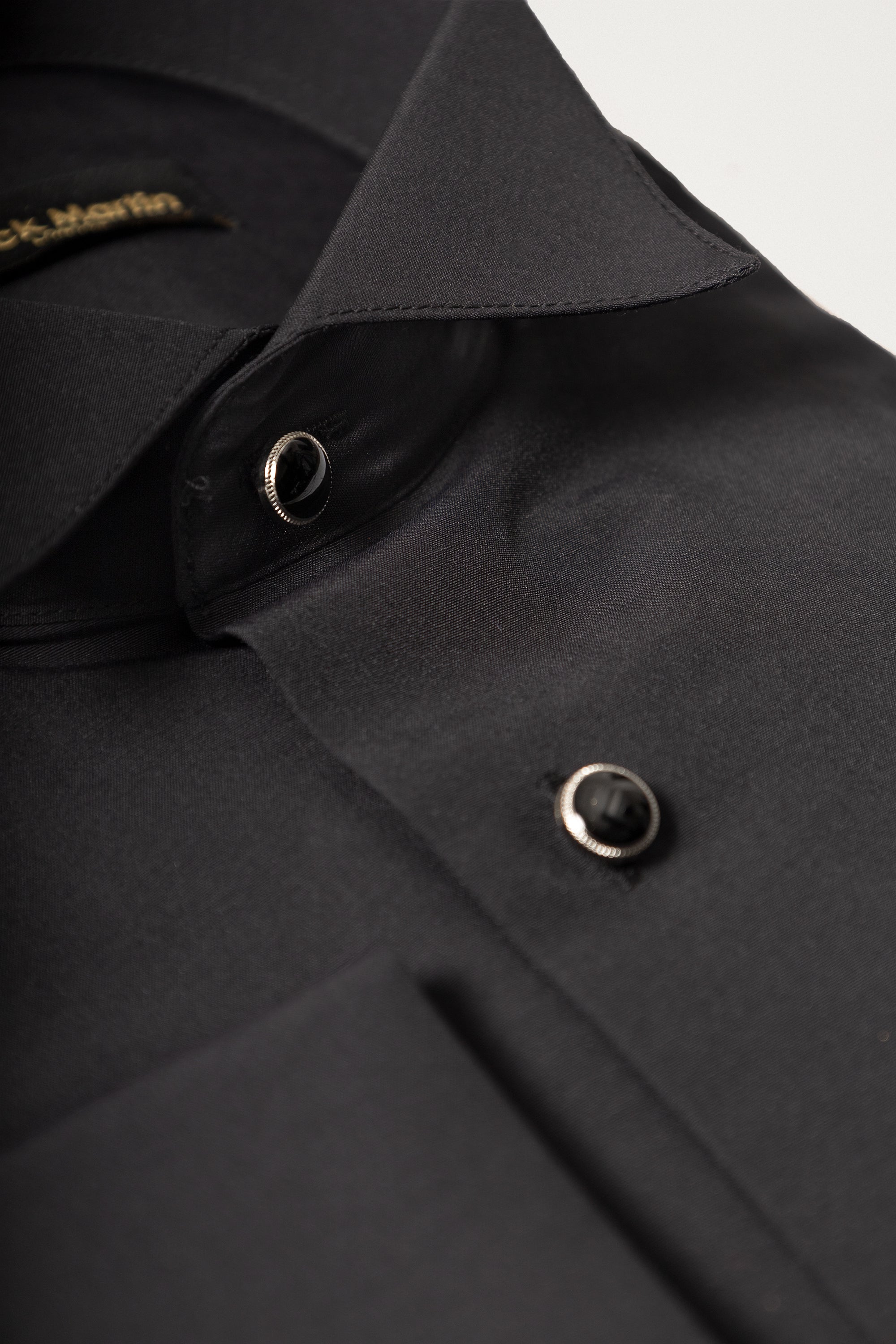 Black Wing Collar Double Cuff Dress Shirt | Jack Martin Black Wing Collar Double Cuff Dress Shirt | Jack Martin