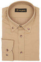 LIAM - Tan Dobby Stripe Button Down Casual Shirt - Jack Martin