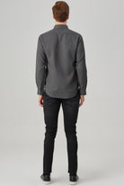 NOAH - Grey Waffle Button Down Casual Shirt - Jack Martin