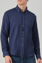 NOAH - Blue Waffle Button Down Casual Shirt - Jack Martin