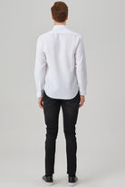 NOAH - White Waffle Button Down Casual Shirt - Jack Martin