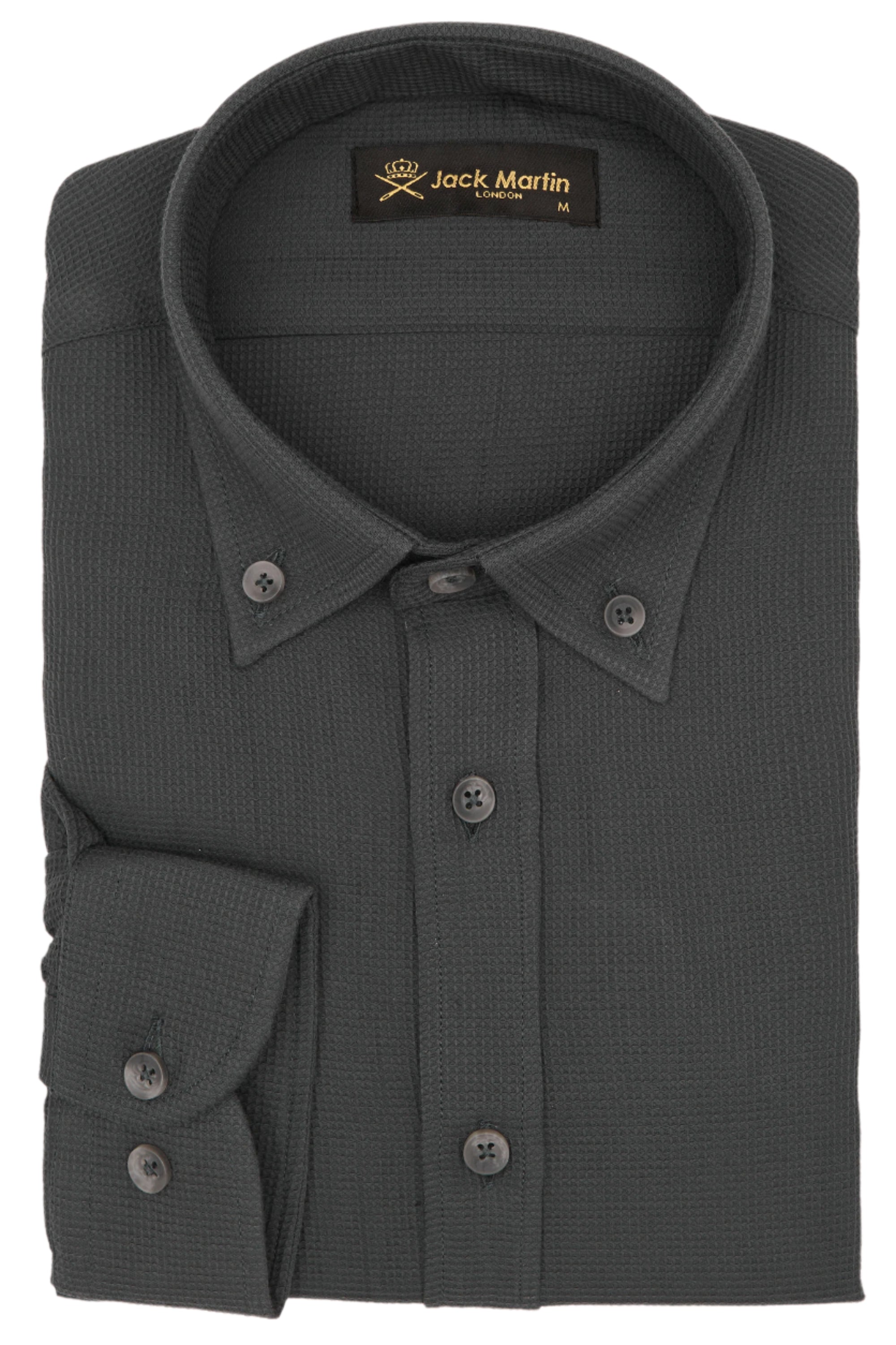 NOAH - Grey Waffle Button Down Casual Shirt | Jack Martin NOAH - Grey Waffle Button Down Casual Shirt | Jack Martin