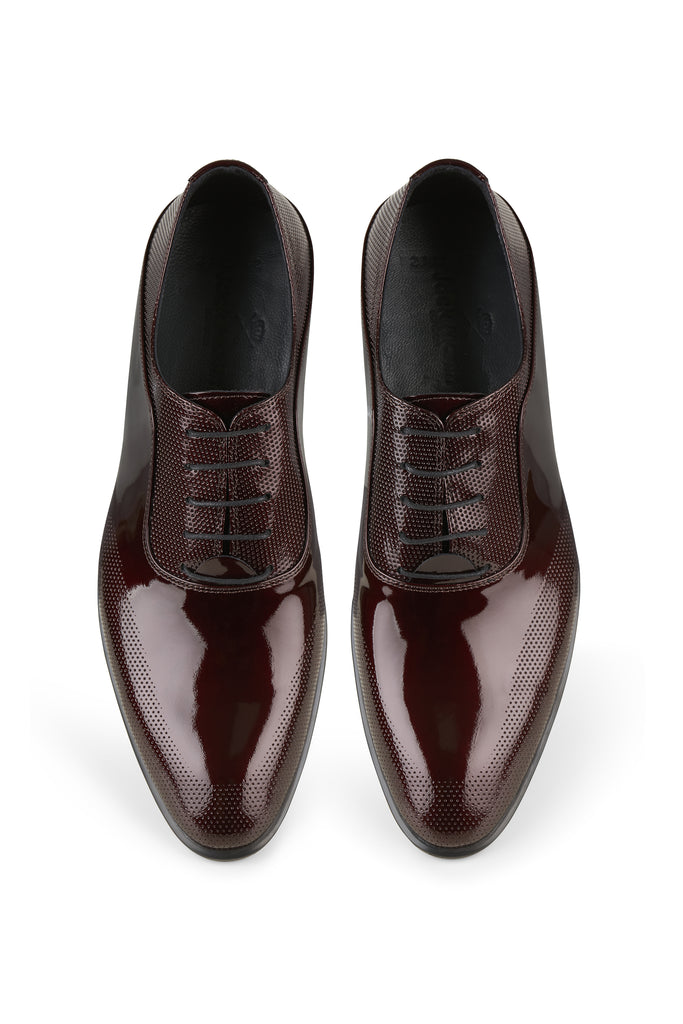 TORRES - Wine Patent Dress Shoes, Belt & Socks Set - Jack Martin
