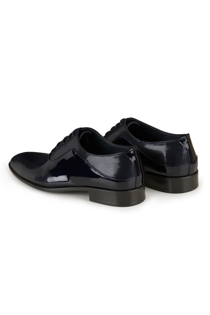 TORRES - Navy Blue Patent Dress Shoes, Belt & Socks Set - Jack Martin Menswear
