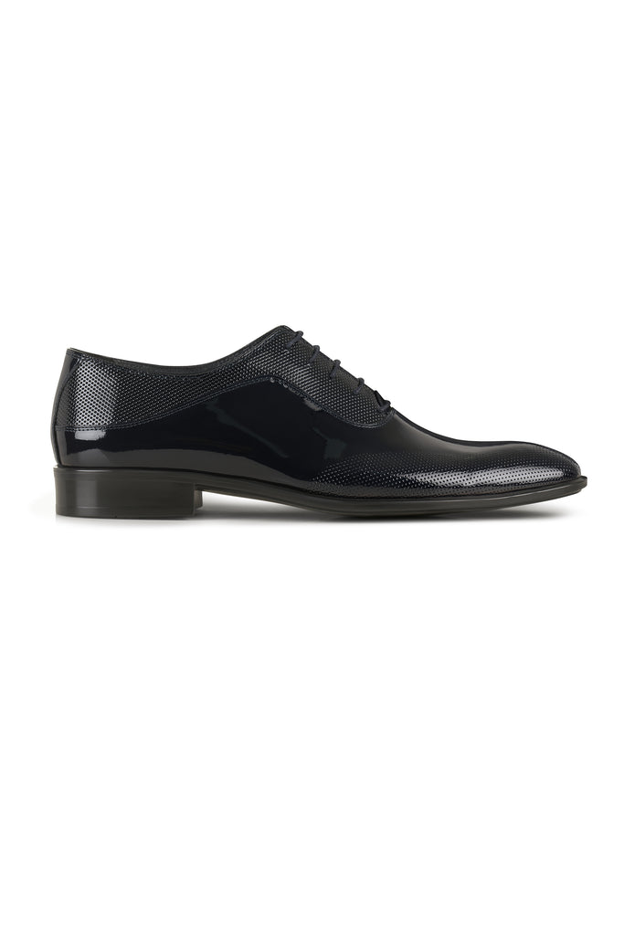 TORRES - Navy Blue Patent Dress Shoes, Belt & Socks Set - Jack Martin Menswear