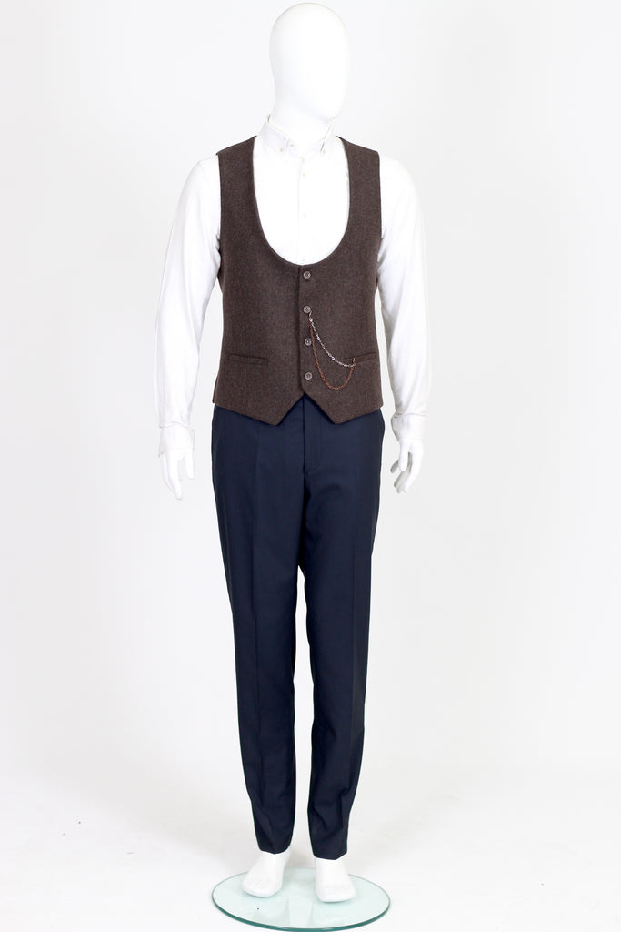 Brown Tweed Waistcoat - Jack Martin Menswear