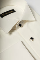 WILLIAM - Off White Wing Collar Double Cuff Dress Shirt - Jack Martin