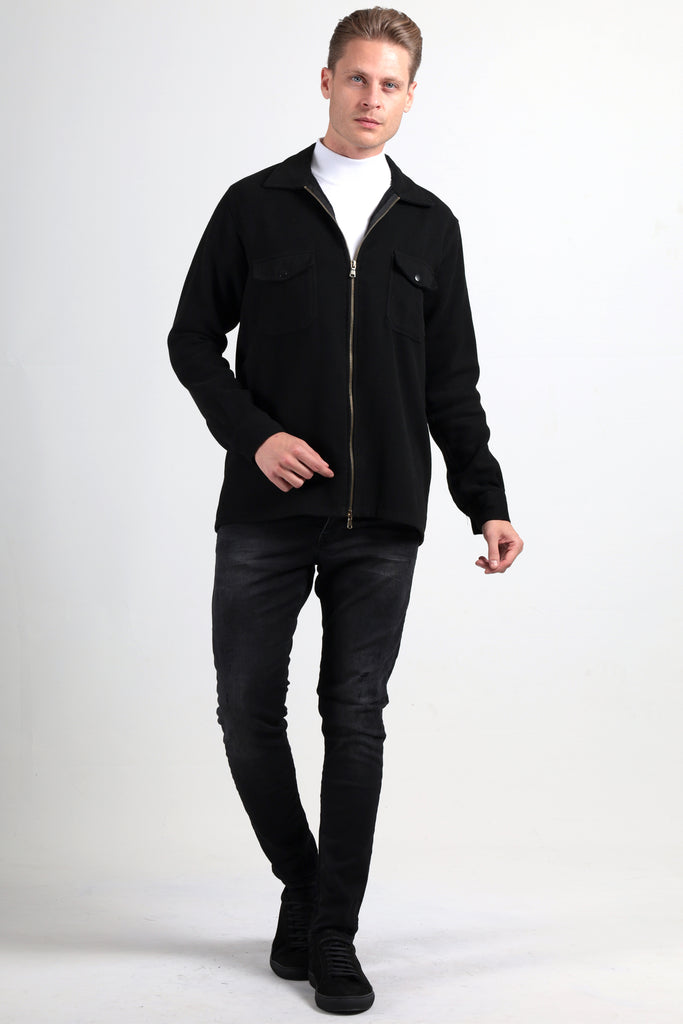 Benjamin - Black Zip Up Overshirt - Jack Martin