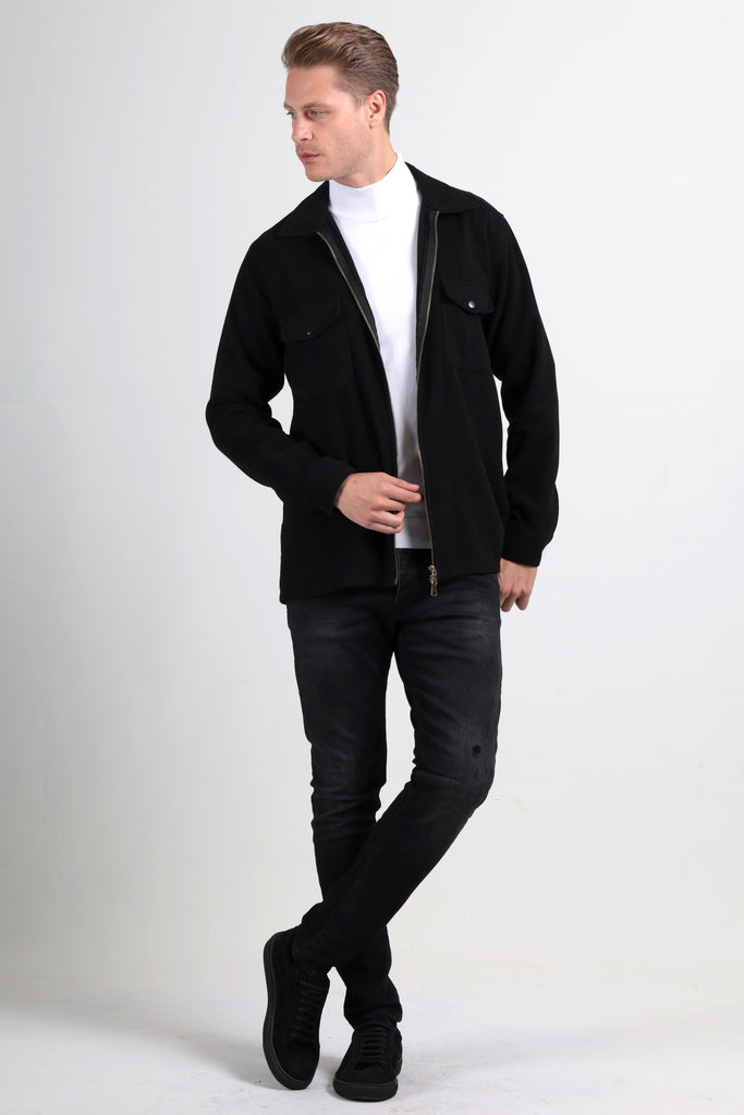 Benjamin - Black Zip Up Overshirt - Jack Martin