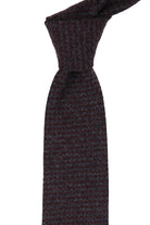 Tie & Hanky Set: Grey & Burgundy Patterned Wool Tie & Hanky - Jack Martin