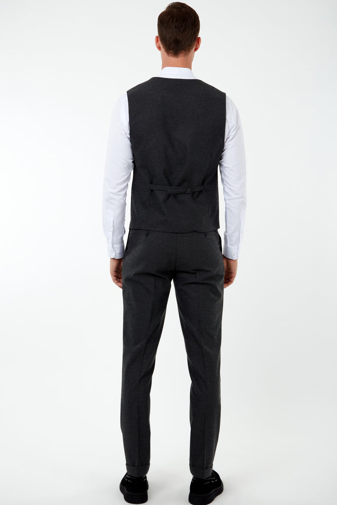 LAGUNA - Grey Collared Flannel Waistcoat - Jack Martin