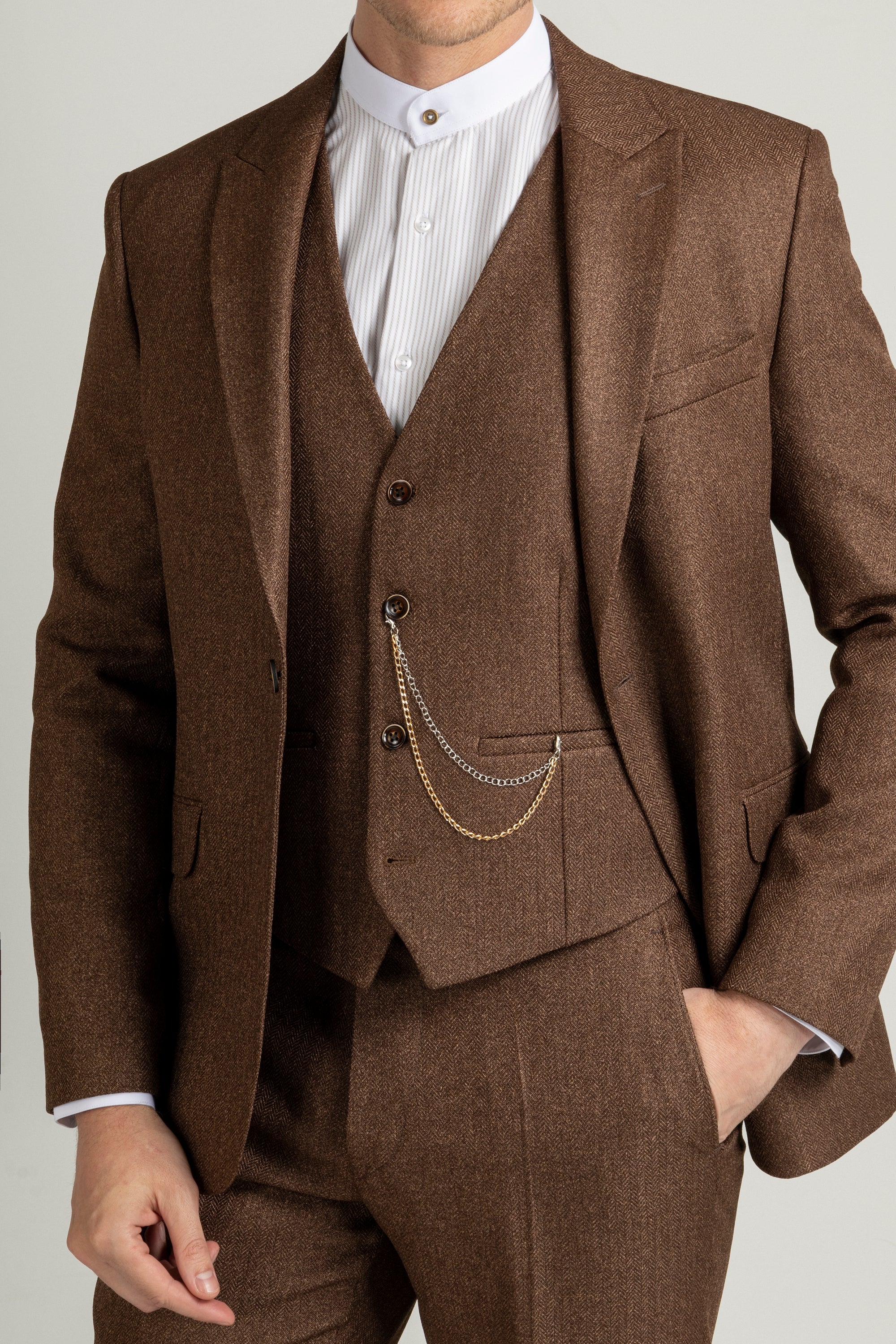Men's Burgundy Tweed 3 Piece Suit - Vintage Tweed Suits – Flex Suits