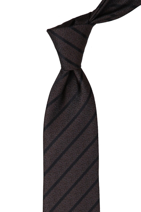 Tie & Hanky Set: Bronze Brown Stripe Tie & Hanky - Jack Martin