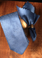 Tie & Hanky Set: Blue Shawl Pattern Tie & Hanky - Jack Martin
